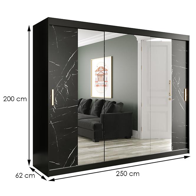 Schrank MARMUR T2 250 schwarz/marmor schwarz,2