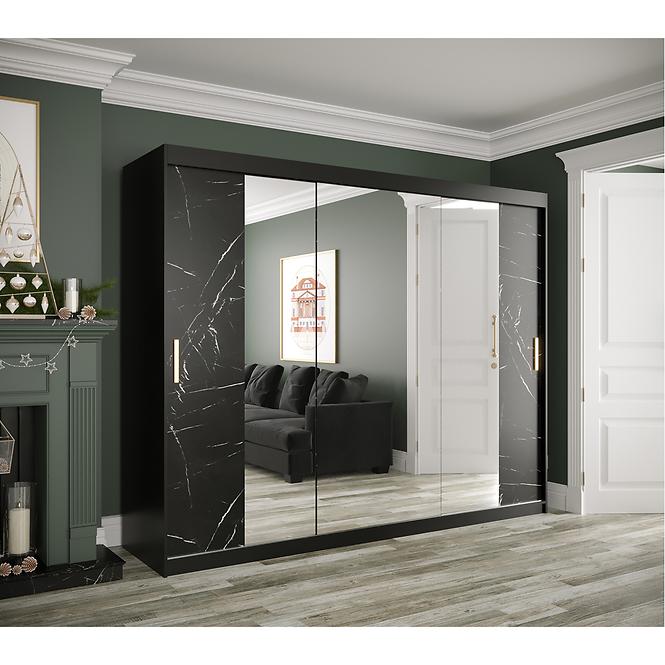 Schrank MARMUR T2 250 schwarz/marmor schwarz,3