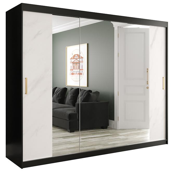 Schrank MARMUR T2 250 schwarz/marmor weiß