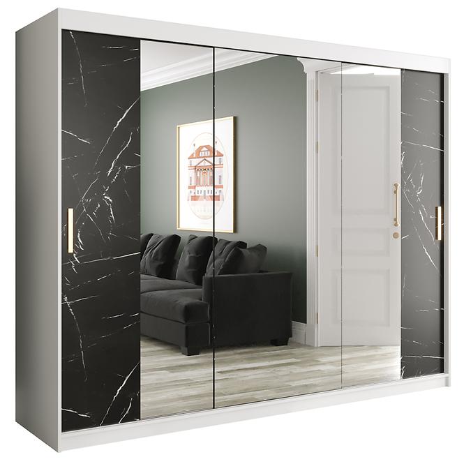 Schrank MARMUR T2 250 weiß/marmor schwarz
