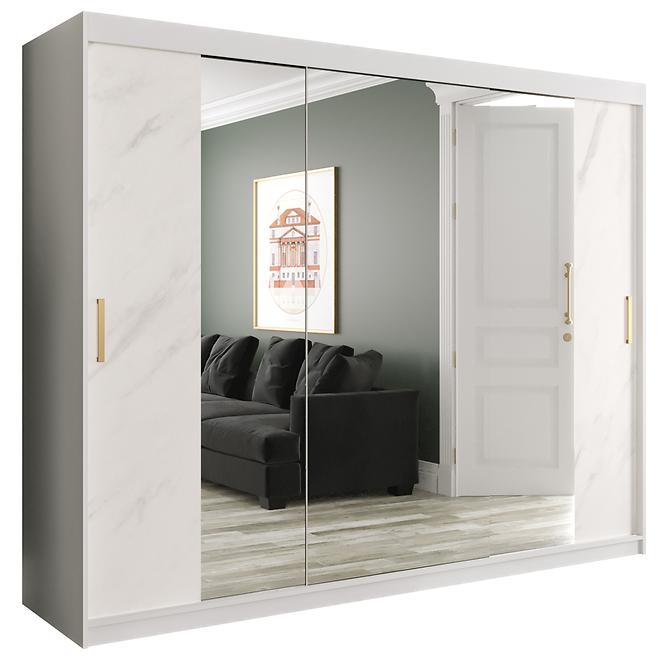Schrank MARMUR T2 250 weiß/marmor weiß