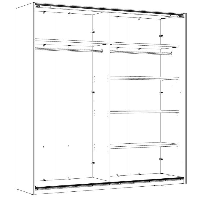 Schrank Java eiche edle/schwarz glas