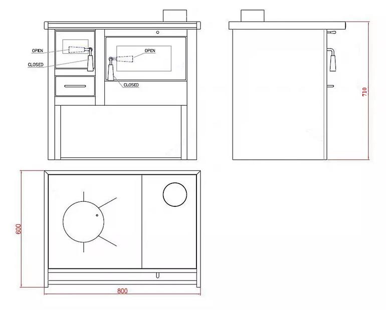 Küchenherd Termo 8 recht 7,12 kW,3