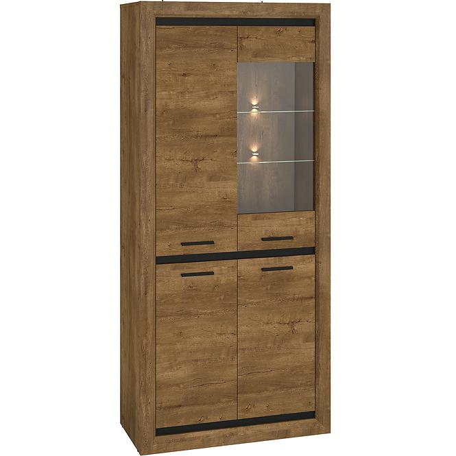Vitrine Baltica 2501 90 cm eiche lefkas/schwarz