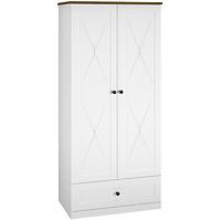 Schrank Lille 01 2d1s Weiß Mat/Eiche Lefkas