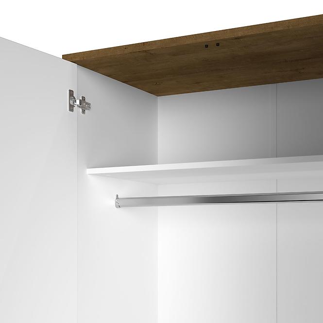 Schrank Lille 01 2d1s Weiß Mat/Eiche Lefkas