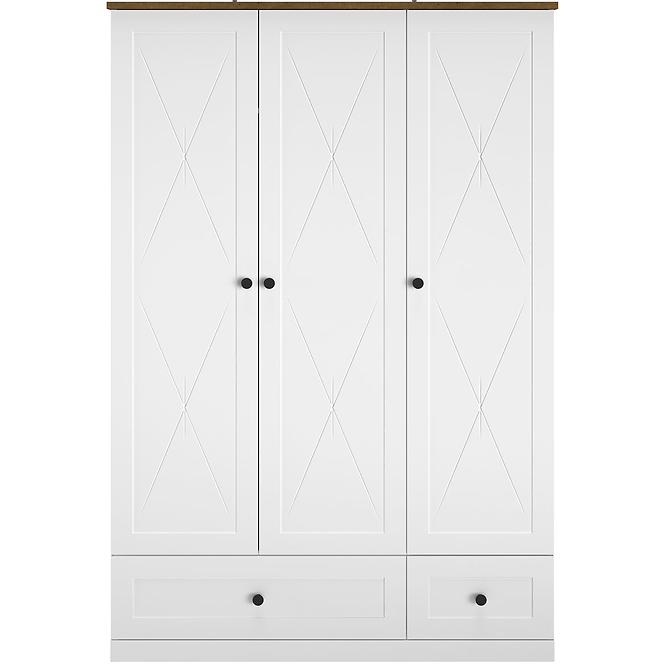 Schrank Lille 02 3d2s Weiß Mat/Eiche Lefkas