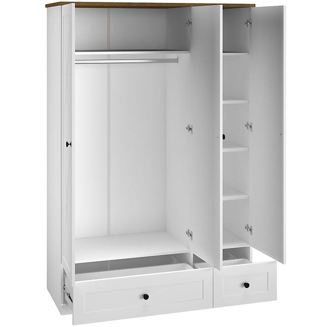 Schrank Lille 02 3d2s Weiß Mat/Eiche Lefkas