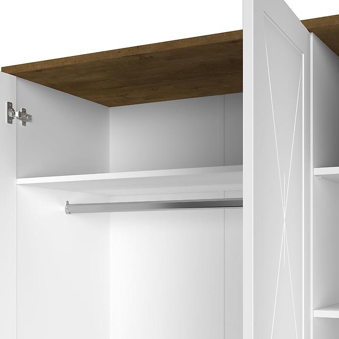 Schrank Lille 02 3d2s Weiß Mat/Eiche Lefkas