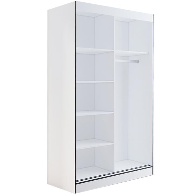 Schrank Oslo II 120 Weiß / Schwarz / Spiegel