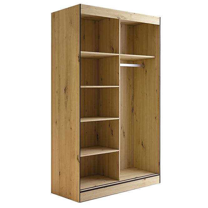 Schrank Oslo II 120 Artisan / Schwarz / Spiegel