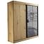 Schrank Oslo II 180 Artisan / Schwarz / Spiegel