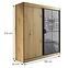 Schrank Oslo II 180 Artisan / Schwarz / Spiegel,3
