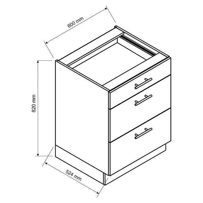 36ZS+SZAFKA KUCHENNA MAX D60S/3 JASNO BEŻOWY
