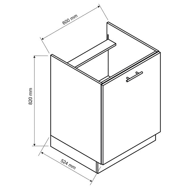 36ZS+SZAFKA KUCHENNA MAX D60PC PL GRANIT