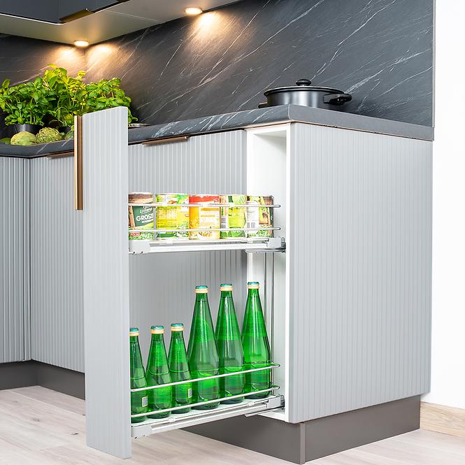 Küchenschrank Max W60/68 Slim Pl Mit Schwarzer Kapuze Grau