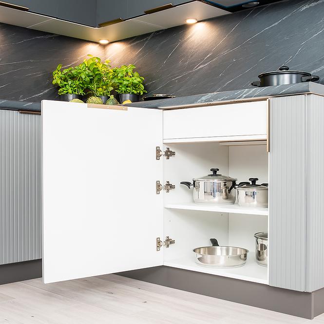 Küchenschrank Max W60/68 Slim Pl Mit Schwarzer Kapuze Grau