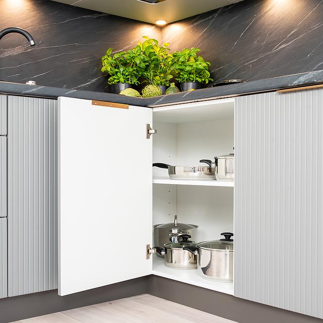 Küchenschrank Max W60/68 Slim Pl Mit Schwarzer Kapuze Grau