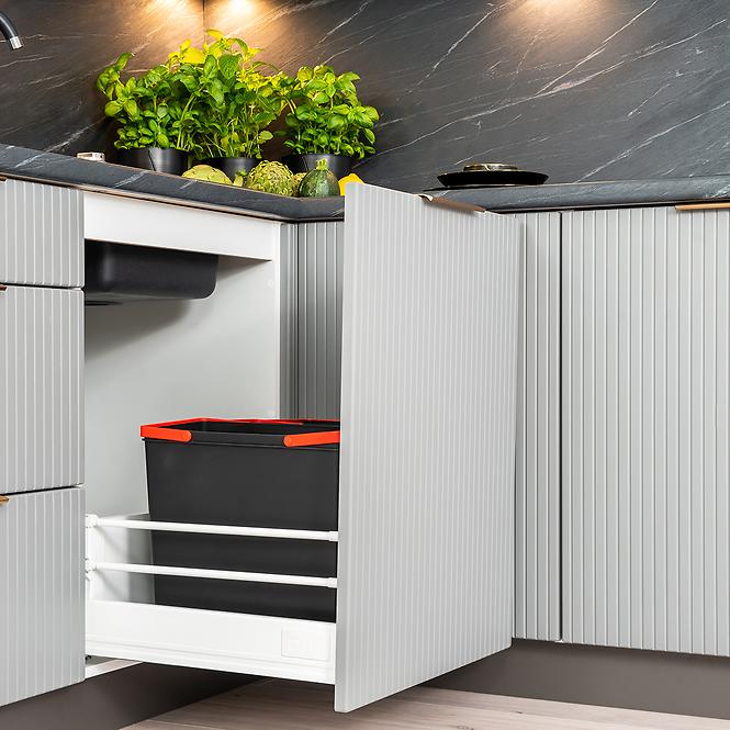 Küchenschrank Max W60/68 Slim Pl Mit Schwarzer Kapuze Grau
