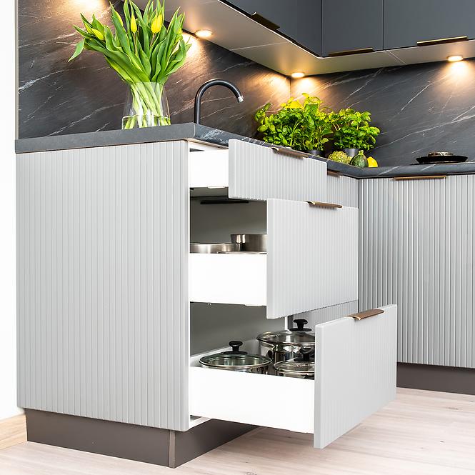 Küchenschrank Max W60/68 Slim Pl Mit Schwarzer Kapuze Grau