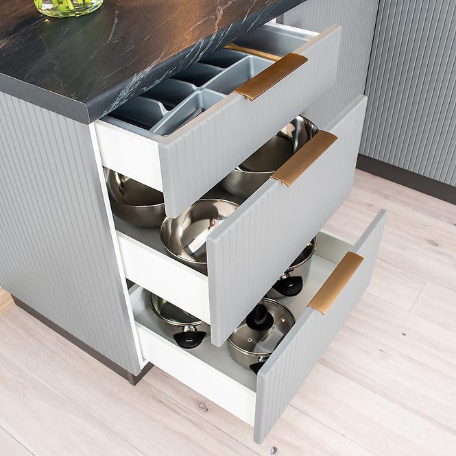 Küchenschrank Max W60/68 Slim Pl Mit Schwarzer Kapuze Grau