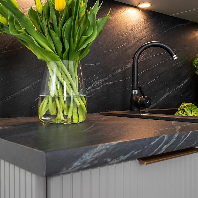 Küchenschrank Max W60/68 Slim Pl Mit Schwarzer Kapuze Grau