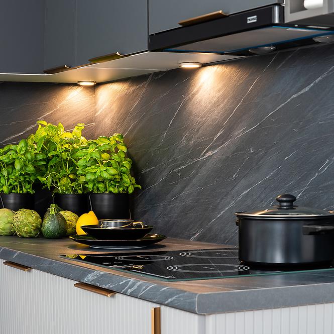 Küchenschrank Max W60/68 Slim Pl Mit Schwarzer Kapuze Grau