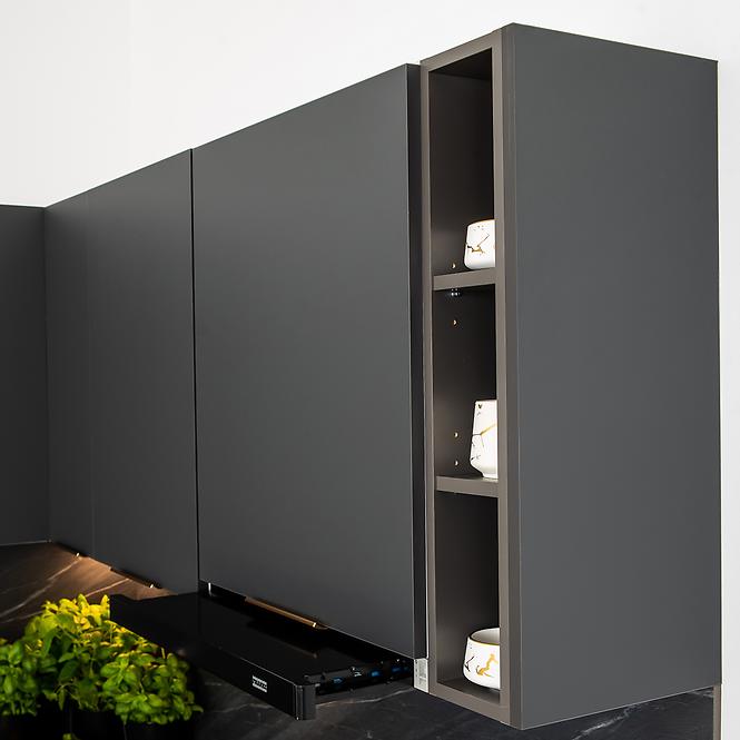 Küchenschrank Max W60/68 Slim Pl Mit Schwarzer Kapuze Grau