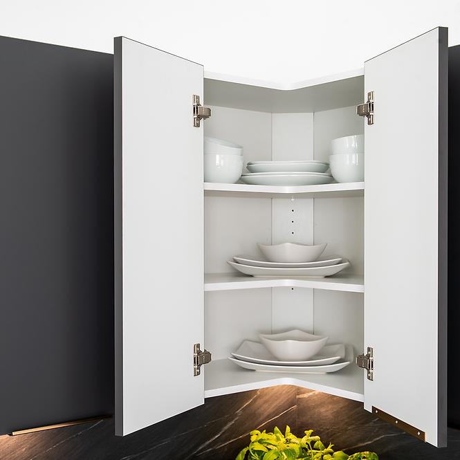 Küchenschrank Max W60/68 Slim Pl Mit Schwarzer Kapuze Grau