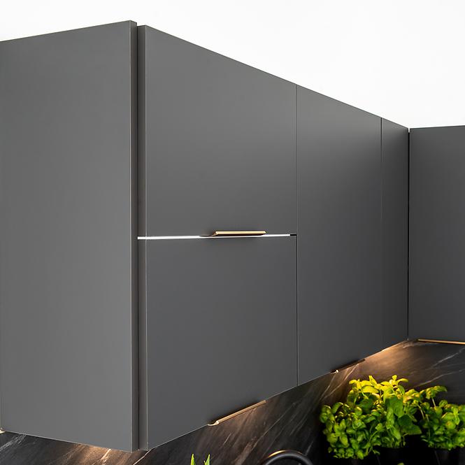 Küchenschrank Max W60/68 Slim Pl Mit Schwarzer Kapuze Grau