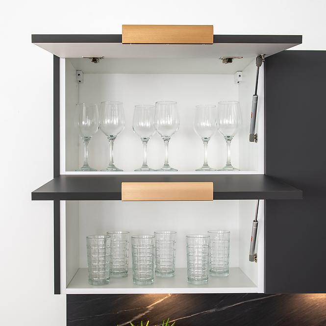 Küchenschrank Max W60/68 Slim Pl Mit Schwarzer Kapuze Grau