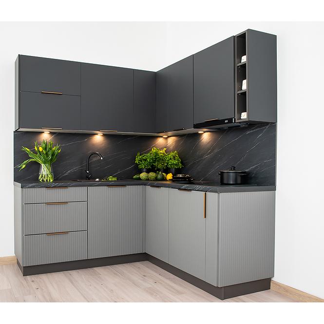 Küchenschrank Max W60/68 Slim Pl Mit Schwarzer Kapuze Grau