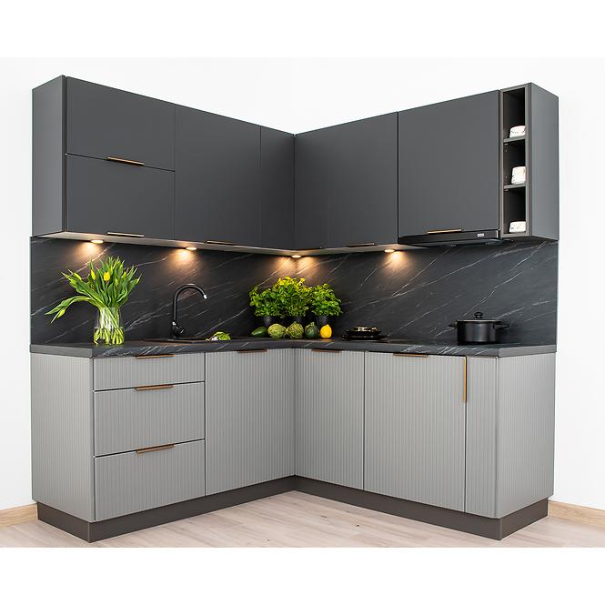 Küchenschrank Max W60/68 Slim Pl Mit Schwarzer Kapuze Grau