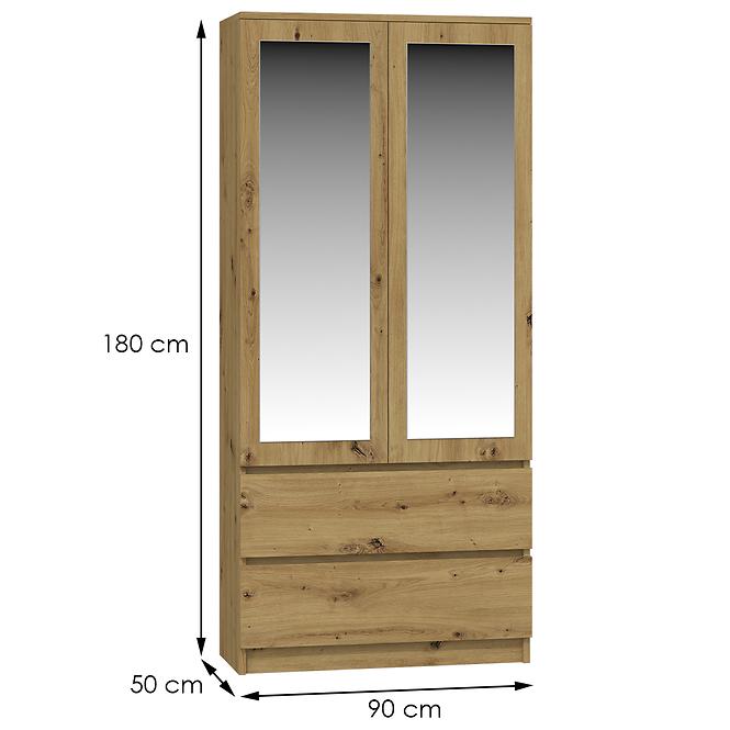 Schrank SS-90 spiegel eiche artisan