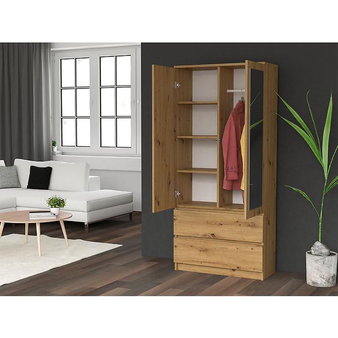 Schrank SS-90 spiegel eiche artisan