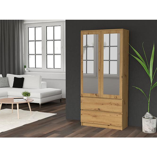 Schrank SS-90 spiegel eiche artisan