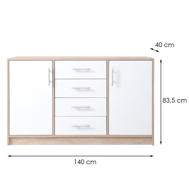 Kommode Smart SRK1 eiche sonoma/weiß