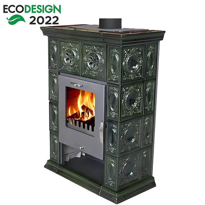 Weimar II olive-green 7 kw Kachelofen