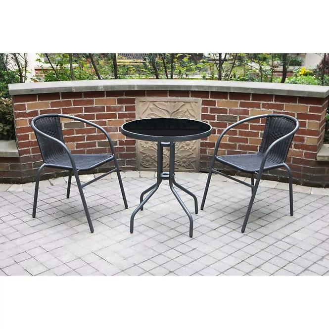 Gartentisch technorattan Bistro schwarz 