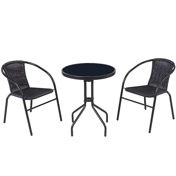 Gartentisch technorattan Bistro schwarz 
