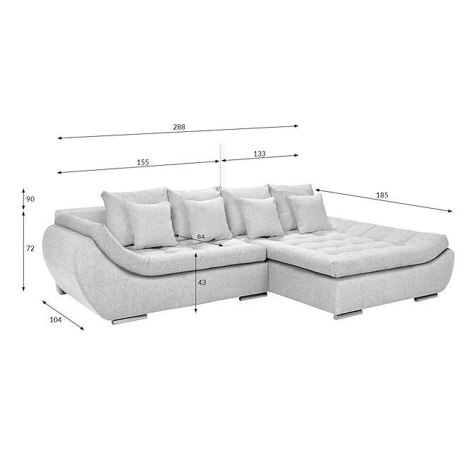 Ecksofa Hugo 2R-LC Primo 84