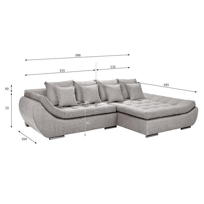 Ecksofa Hugo 2R-LC Primo 80