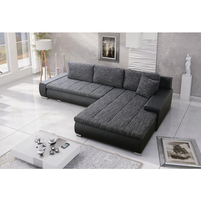 Ecksofa Toscania nevada 10 + soft schwarz