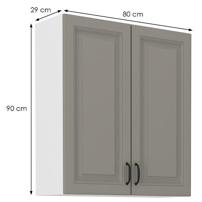 Küchenschrank Stilo claygrey/weiß 80G-90 2F,2