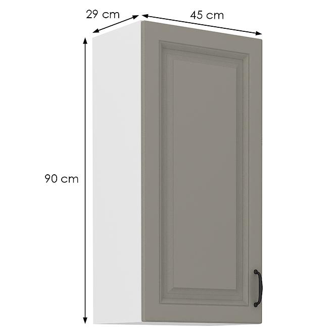 Küchenschrank Stilo claygrey/weiß 45G-90 1F,2