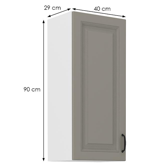 Küchenschrank Stilo claygrey/weiß 40G-90 1F,2