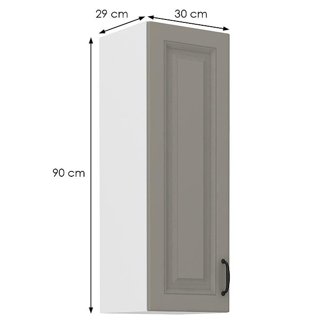 Küchenschrank Stilo claygrey/weiß 30G-90 1F,2