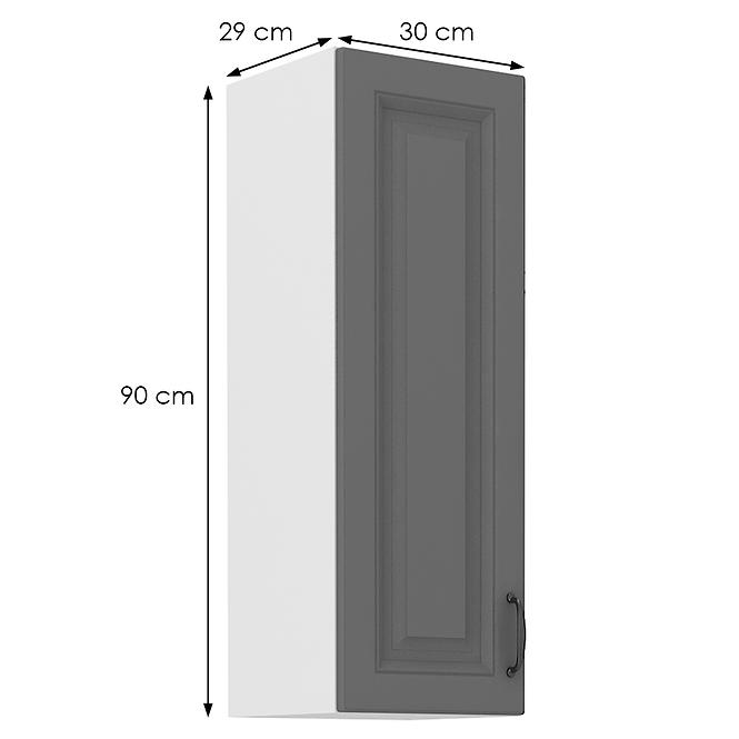 Küchenschrank Stilo dustgrey/weiß 30G-90 1F,2