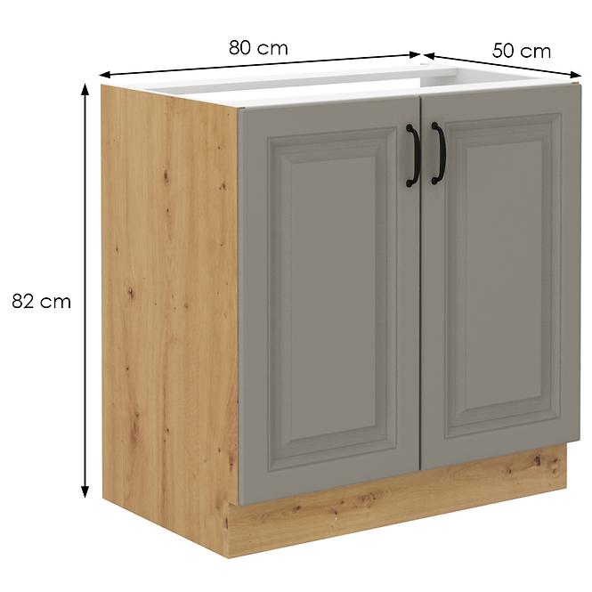 Küchenschrank Stilo claygrey/artisan 80ZL 2F BB,2