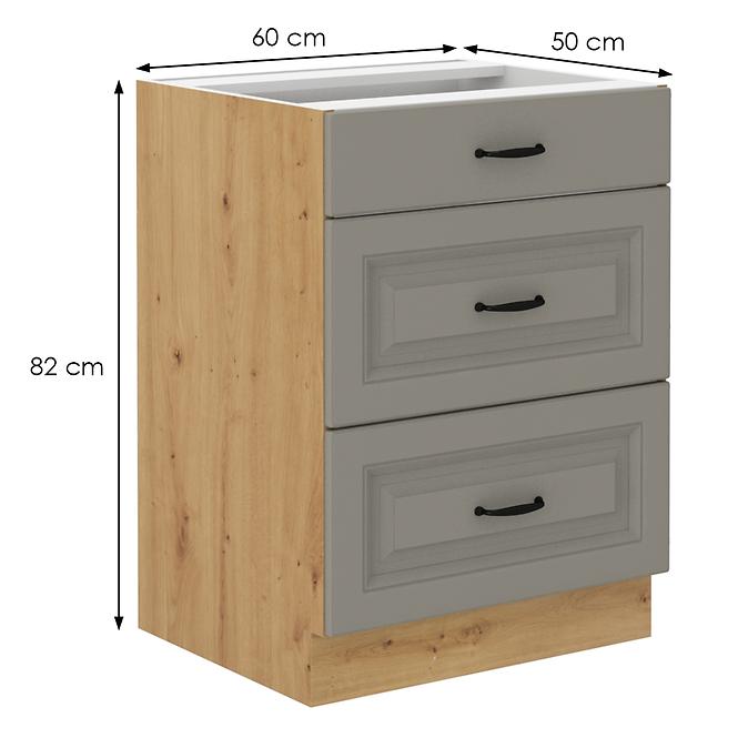 Küchenschrank Stilo claygrey/artisan 60D 3S BB,2